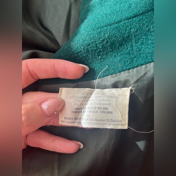 Vintage green wool & cashmere coat - Picture 4 of 4